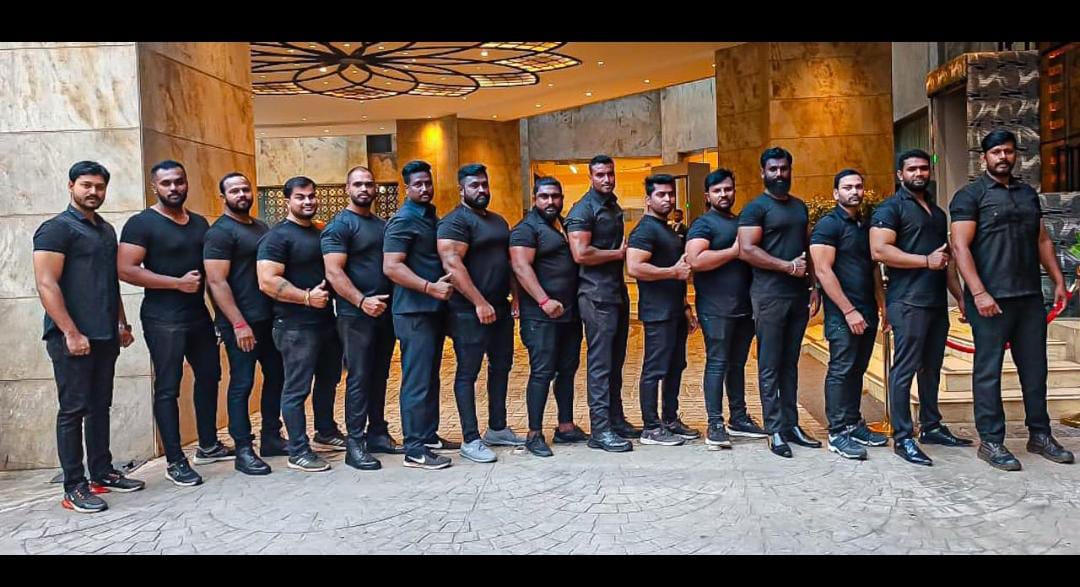 Security personnel patrolling a building